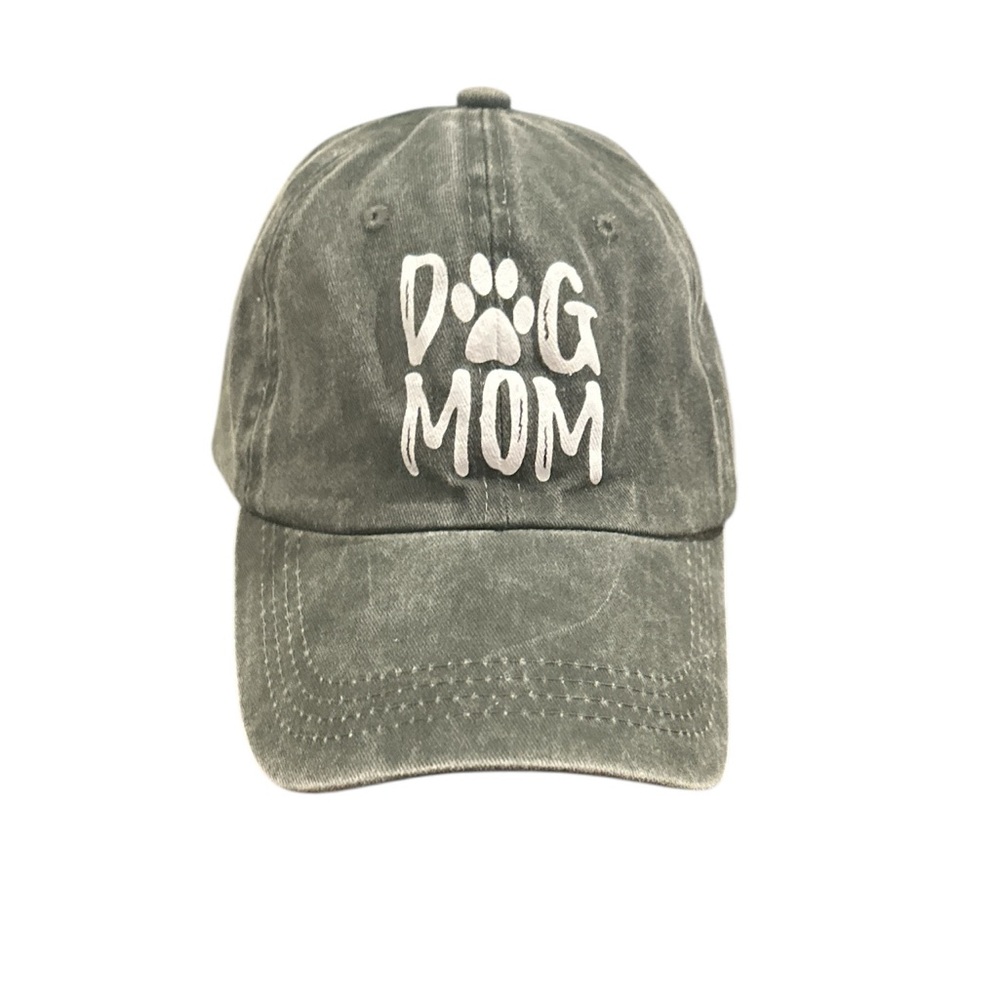 DOG MOM GREEN COTTON BASEBALL CAP HAT